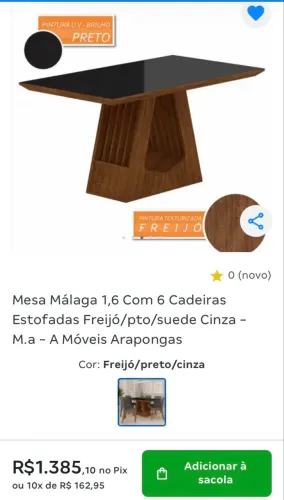 Mesa de jantar 06 cadeiras