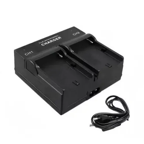 Carregador Duplo P/ Bateria De Led Np-f550 F570 Np-f970