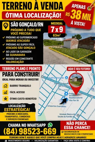 Terreno em São Gonçalo do Amarante 38mil