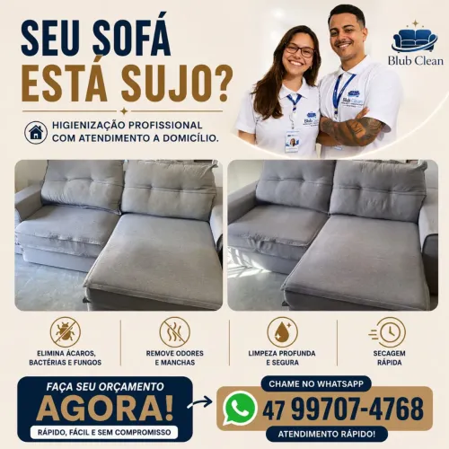 Higienização de Sofá em Blumenau | A partir de R$ 180,00