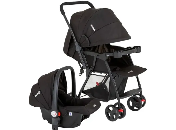 Kit Carrinho de Bebê com Bebê Conforto Avanti Travel System Owen 6 Rodas 15kg