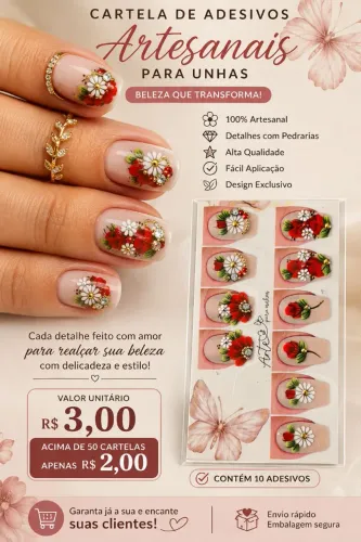 Adesivo de unhas artesanais