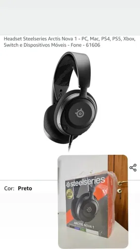 Headset Gamer SteelSeries Arctis Nova 1 Multiplataforma (Novo e Lacrado)