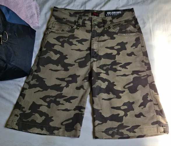 bermuda jorts camuflado hard jeans santo