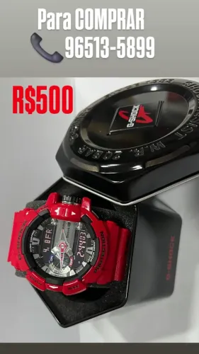 Relógio CASIO G-SHOCK BLUETOOTH VERMELHO MULTIFUNCIONAL 