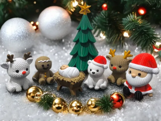 Coleção de Natal em 3D - Kit com 7 Peças + Brinde Surpresa!