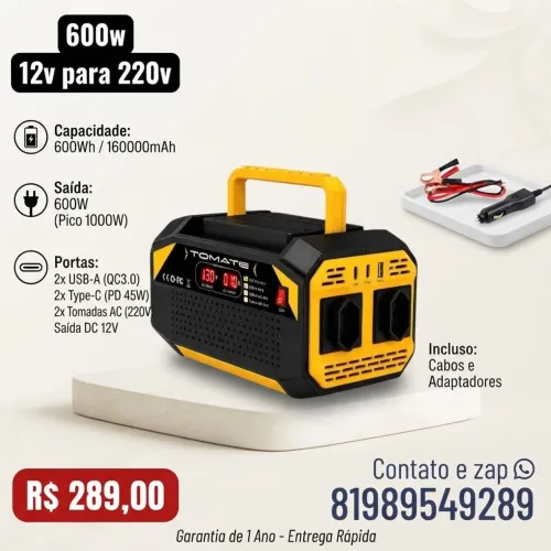 Inversor 600w 12v para 220v