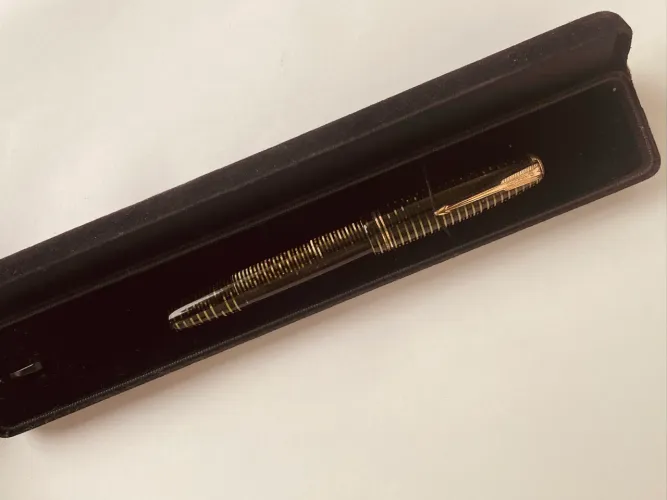 Caneta Tinteiro Parker Vacumatic Americana - verde Listrada