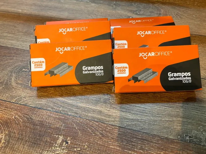 6 caixas de grampos Jocar Office 106/8 - Galvanizados