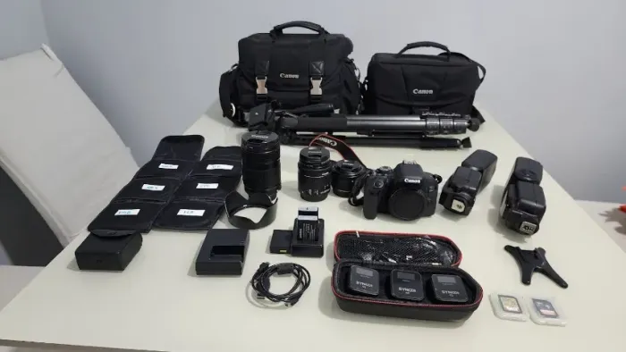 Kit Canon Completo + 3 Lentes + 2 Flashes + Drone + Microfone | Equipamentos