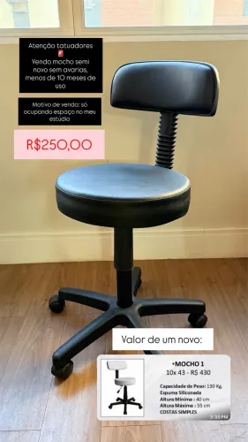 Cadeira mocho para tatuagem