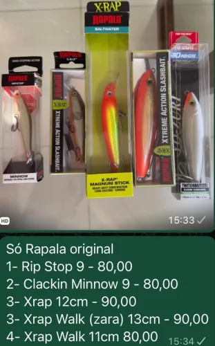 5 Iscas artificiais Rapala