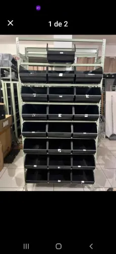 Estante organizadora de metal resistente com 8 andares, 21 caixas Bin 8