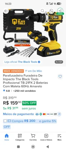 Vendo uma parafusadeira e furadeira elétrica barato
