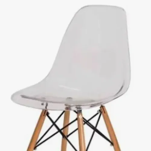 Cadeira Eames Eiffel Base Madeira - Incolor