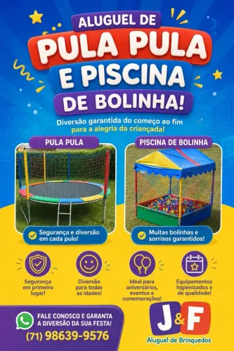 Aluguel de pula-pula e piscina de bolinha