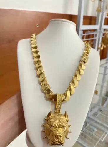 Corrente de moeda antiga ?Pitbull bravo?