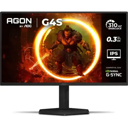 Monitor Gamer AOC AGON G4S 25" 310Hz 0.3ms HDR400 IPS Base Ajustável 25G4S/P Preto bivolt