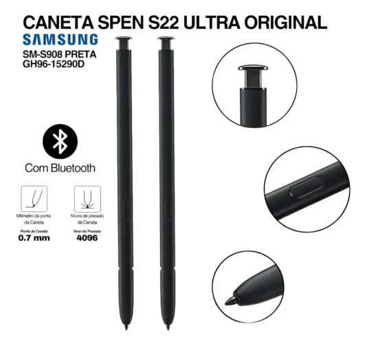 Caneta Spen Galaxy S22 Ultra Prata