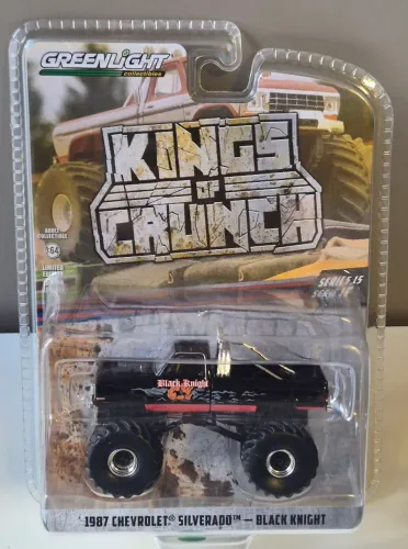 Miniatura Greenlight 1987 Chevrolet Silverado Black Knight Kings Of Crunch Premium 