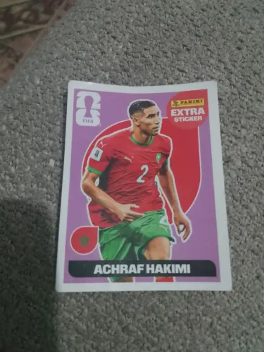 Figurinha extra sticker Hakimi bordo/bronze