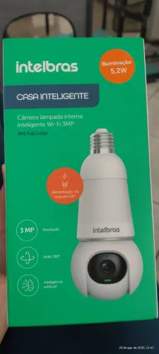 Câmera lâmpada interna inteligente Wi-Fi 3MP