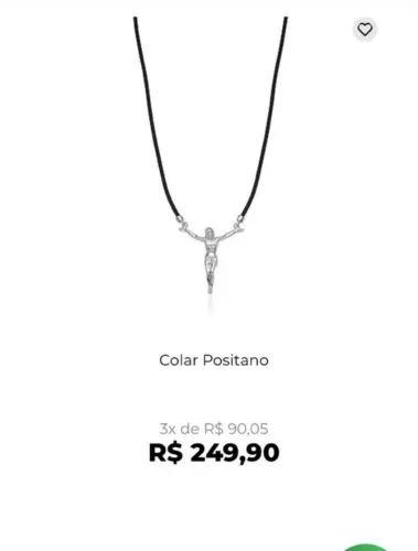 Colar positano de prata Cristo