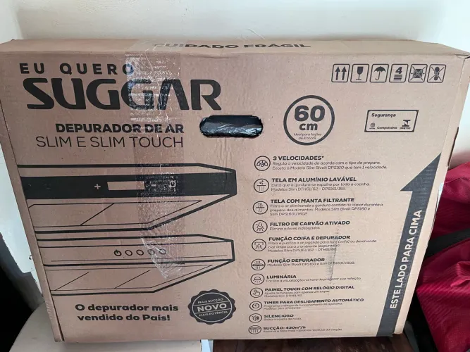 Depurador de Ar SUGGAR 60CM, Preto 220V