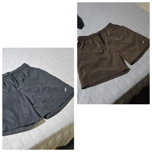 Kit 2 Shorts Barra Crew Bolso Duplo B Garça marrom e preto