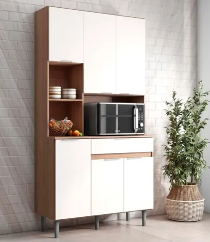 Armário de Cozinha 6 Portas e 1 Gaveta - 100% MDF - Excelente Estado