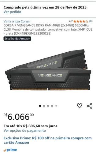 CORSAIR VENGEANCE DDR5 RAM 48GB (2x24GB) 5200MHz CL38
