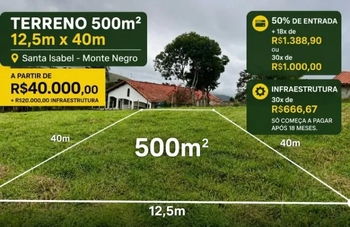 Terreno de 500m2 em Santa Isabel-SP