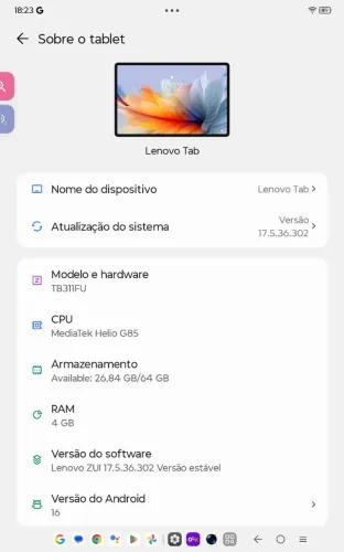 Tablet Lenovo 10" na garantia, com película e capa de proteção.