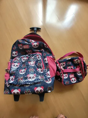 Kit Mochila Lancheira Rodinha Infantil Reforçada Escolar Spector Ampla