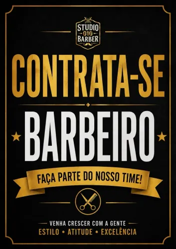 Contrata-se barbeiro com experiência
