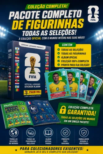 PACOTE COMPLETO DE FIGURINHAS - TODAS AS SELEÇÕES!
