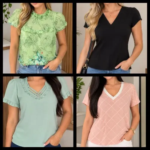 Lote c/ 4 blusas M  ( praticamente novas) 70,00