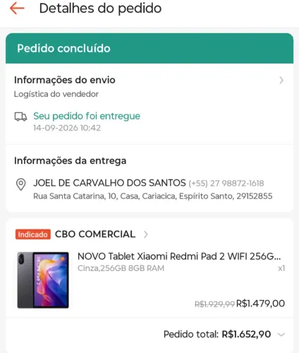 Novo tablet xiaomi redmi pad 2 vide descrição