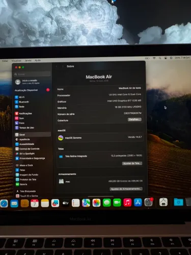 MacBook Air Retina 13" 2018 "Space Gray" - 16GB RAM / 512GB SSD - Bateria 233 Ciclos!