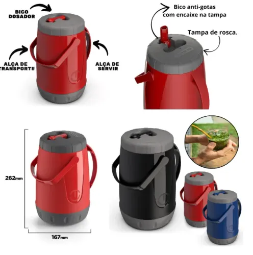 Garrafa Térmica Jarra 2,5l Chá Café Suco Água... Qualidade!