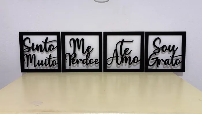 Quadro decorativo em Mdf sinto muito me perdoe te amo sou grato 