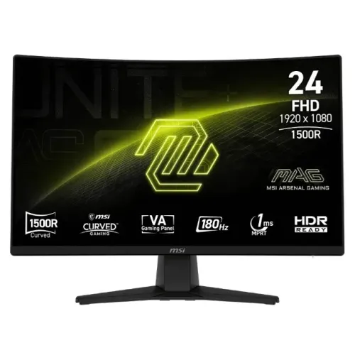 MONITOR 23.6'' MSI MAG 242C CURVO FULL HD 1920x1080 180HZ 1MS NOVO LACRADO!