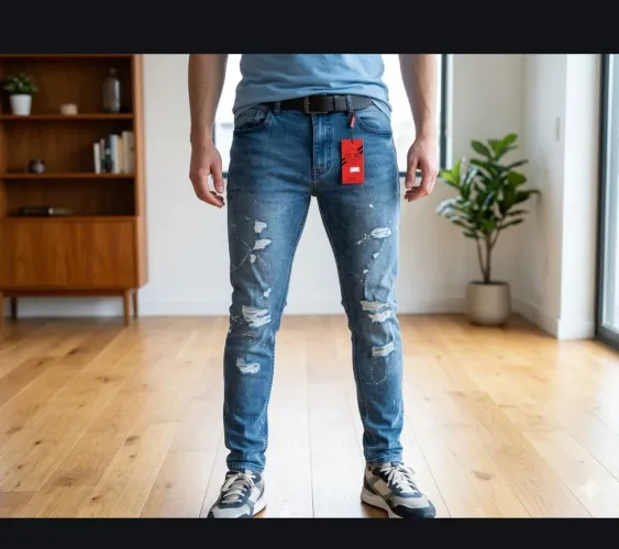 Calça jeans , estilo jogador