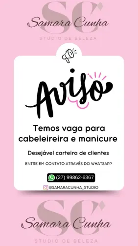 Aluguel espaço Cabeleireira e Manicure