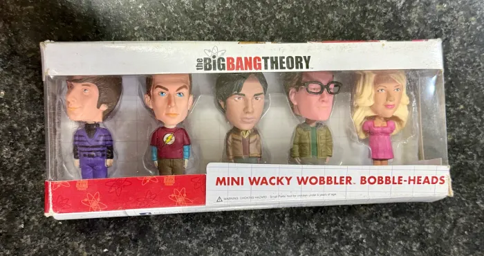 Raro Pack 5 Bonecos The Big Bang Theory Mini Wacky Wobbler - Funko