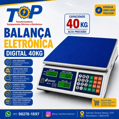 Balança eletrônica digital 40kg com bateria