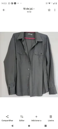 Camisa masculina M.officer manga longa cinza