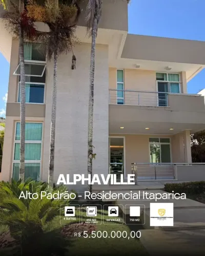 Casa a venda em Alphaville no Residencial Itaparica com 4 suítes