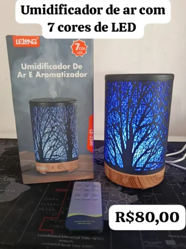 Umidificador de ar e aromatizador com led RGB e controle remoto/ OFERTA IMPERDÍVEL