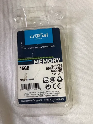 Memória RAM Crucial 16GB DDR4 2400 - SODIMM